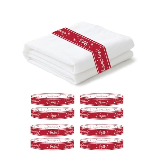 FLONSA 8 Stück Bettlaken-Organizer-Bänder, Weihnachts-Leinen-Bettlaken-Bänder, elastische Bettlakenspanner zum Organisieren von Bettlaken (King Queen Twin Full) von FLONSA