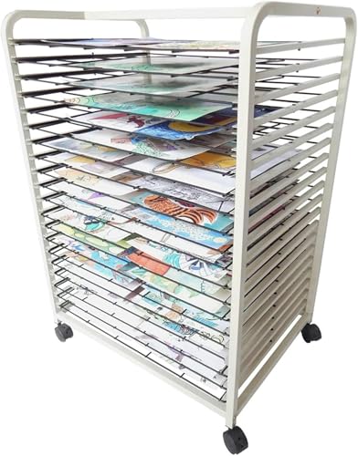 Kunsttrocknungsregal , Festes Metall Mobile Mesh 20-Layer Trocknungs-Staffelei Mit 3,5 cm Abstand, Geeignet Für A2/4K-Papierölmalerbrett Spezialkunststange , Schwarzpulverbeschichtete Finish. Kunsttrocknungsregal , Festes Metall Mobile Mesh 20-Layer Trocknungs-Staffelei Mit 3,5 cm Abstand, Geeignet Für A2/4K-Papierölmalerbrett Spezialkunststange , Schwarzpulverbeschichtete Finish. von FLTRGO