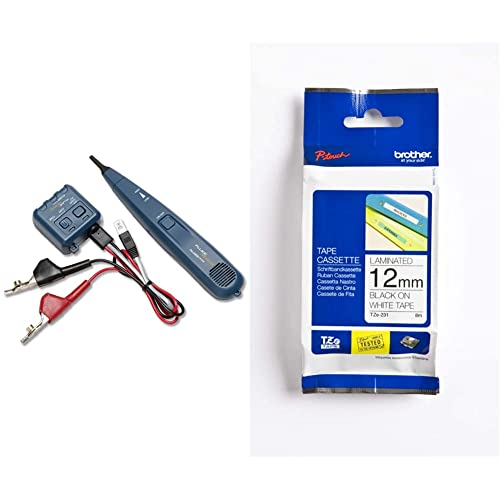 Fluke Networks 26000900 Pro3000 Tongenerator- und Sonde Kit & Brother TZE231 TZe-231 P-touch Schriftband (12mm breit, 8m lang) schwarz auf weiß von FLUKE networks