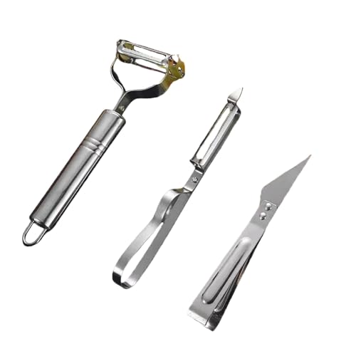 Multifunktionales Schäler-Set – Schälmesser aus Edelstahl für Kartoffeln, Apfel und Küche, 3 Stück von FLULPZU