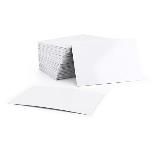 Blanko Visitenkarten (100 Stück) Unbedruckte weiße Karteikarten zum Selbstgestalten, Beschriften oder Bedrucken (55mm x 85mm) Business Cards von FLYERALARM