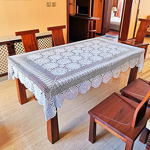 FLYIFE Tischdecken, Weiße Spitzen-Tischdecke, Rechteckig, Herbst, Antikes Blumendekor, Makramee-Tischdecke Für Outdoor-Bauernhaus, Rustikale Küche, Partys, Geburtstag, Picknick/White/110X160Cm FLYIFE Tischdecken, Weiße Spitzen-Tischdecke, Rechteckig, Herbst, Antikes Blumendekor, Makramee-Tischdecke Für Outdoor-Bauernhaus, Rustikale Küche, Partys, Geburtstag, Picknick/White/110X160Cm von FLYIFE