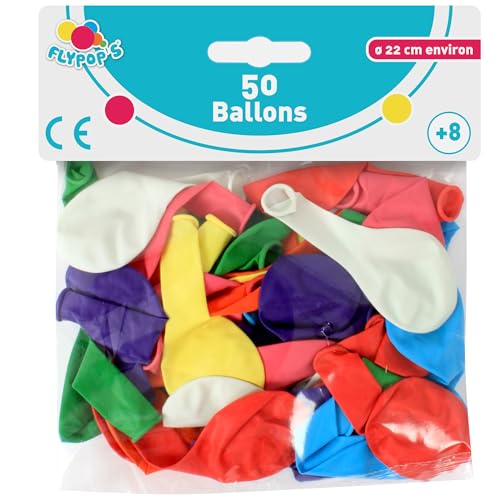 FLYPOP'S - 50 aufblasbare Ballons - Party - 130023 - Mehrfarbig - Naturlatex - Kinder - Geburtstag - Wasserbombe - 22 cm x 22 cm - Ab 3 Jahren FLYPOP'S - 50 aufblasbare Ballons - Party - 130023 - Mehrfarbig - Naturlatex - Kinder - Geburtstag - Wasserbombe - 22 cm x 22 cm - Ab 3 Jahren von FLYPOP'S