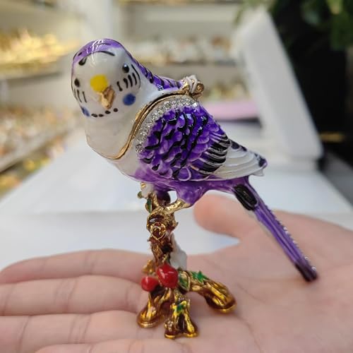 FLYuechun Ranan Exquisite kreative Schmuckschatulle mit Papageienmotiv, aus Legierung, emailliert, Tierform, Ornamente, Geschenk, Heimdekoration, Flaschen von FLYuechun Ranan