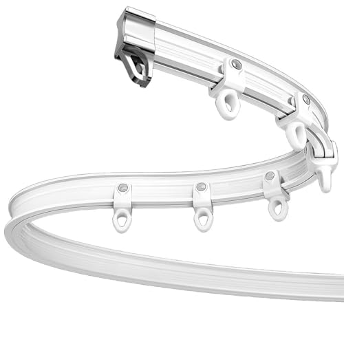 FMCAGNGAKP Flexible Vorhangschiene, Gebogen Biegebar Gardinenstange mit Stummen Rollen fur Schlafzimmer, Balkone, Krankenhaus-Vorhang Schienensystem(Ceiling Mount,6m/19.7ft) von FMCAGNGAKP