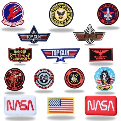 15 Stück Aufnäher für Kleidung, bestickt mit der amerikanischen Air Army und Nasa Patches – Militärrucksack-Patch, Aufkleber für Kleidung mit Bügeleisen, zum Aufbügeln, waschbeständig. 15 Stück Aufnäher für Kleidung, bestickt mit der amerikanischen Air Army und Nasa Patches – Militärrucksack-Patch, Aufkleber für Kleidung mit Bügeleisen, zum Aufbügeln, waschbeständig. von FMCommerce