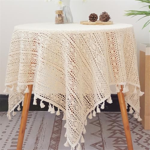 FMIYJUN Quadratische Häkeldeckchen, Beige, Tischdecke, Baumwolle, Vintage-Spitze, Tischdecke, Küche, böhmische Tischdecken für Party, Bankett, Esszimmer, Hochzeitsdekorationen FMIYJUN Quadratische Häkeldeckchen, Beige, Tischdecke, Baumwolle, Vintage-Spitze, Tischdecke, Küche, böhmische Tischdecken für Party, Bankett, Esszimmer, Hochzeitsdekorationen von FMIYJUN