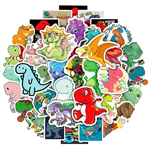 100 Dinosaurier Sticker Set für Kinder - Bunte Aufkleber mit T-Rex, Triceratops & Dino-Eiern | Ungiftig & CE-Zertifiziert | Für Schulranzen, Trinkflaschen, Laptops von FNGEEN