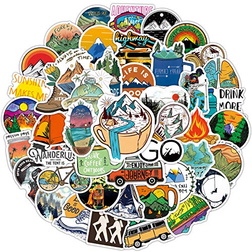 100 Stück Camping im Freien Aufkleber Pack Vinyl Aufkleber Graffiti Stickers für Skateboard Auto Motorrad Fahrrad Laptop Kinder Bücher Gepäck Stoßfänger Patches Phone Aufkleber Sticker Wasserdicht von FNGEEN