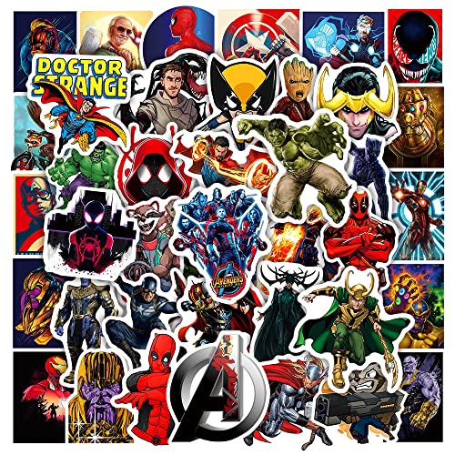 100 Stück Marvel-Superheld Aufkleber Pack Vinyl Aufkleber Graffiti Stickers für Skateboard Auto Motorrad Fahrrad Laptop Kinder Bücher Gepäck Stoßfänger Patches Phone Aufkleber Sticker Wasserdicht von FNGEEN