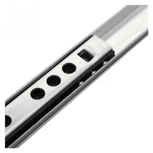 1 Paar Schubladenstahl-Kugelschienenführung, Schubladenführung, Kugelführung, Zwei Abschnitte, 17 mm breit, Stahlfalte, Möbelbeschläge (Größe: 406 mm) von FNGHF
