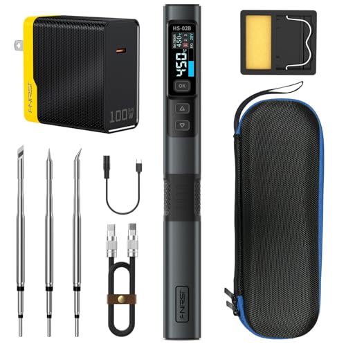 FNIRSI HS-02B Lötkolben-Set, 100 W, 2S Schnellaufheizung, 100–450 °C, 3 Temperaturgruppen, 3x 210 Lötspitzen, digital, kabelgebunden, Präzisions-Reparatur für Elektronik FNIRSI HS-02B Lötkolben-Set, 100 W, 2S Schnellaufheizung, 100–450 °C, 3 Temperaturgruppen, 3x 210 Lötspitzen, digital, kabelgebunden, Präzisions-Reparatur für Elektronik von FNIRSI