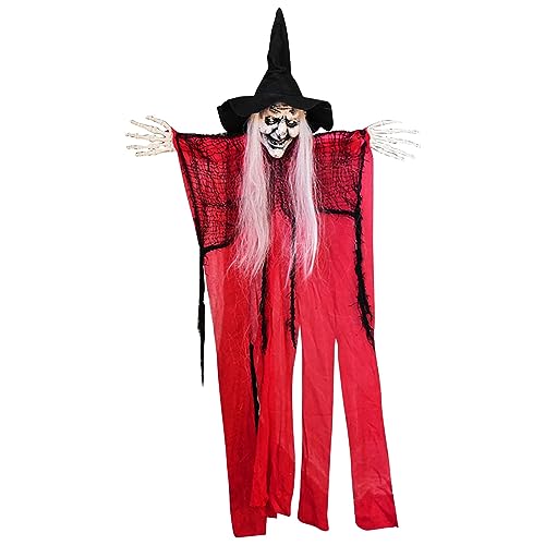 Halloween Deko Halloween Dekoration Outdoor Innen Gruselig Hängehexe Hängeszene Dekoration Fotografie Requisiten (RD1, One Size) von FNKDOR