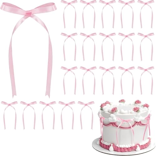20 Stück rosa Schleifen, Kuchenschleifen, rosa Schleife, Kuchen-Dessert-Aufsätze, Schleifenband-Dekorationen, Babyparty-Dekorationen für Geburtstag, Hochzeit, Party, Hochzeitstag, Partyzubehör 20 Stück rosa Schleifen, Kuchenschleifen, rosa Schleife, Kuchen-Dessert-Aufsätze, Schleifenband-Dekorationen, Babyparty-Dekorationen für Geburtstag, Hochzeit, Party, Hochzeitstag, Partyzubehör von FNSIGHD