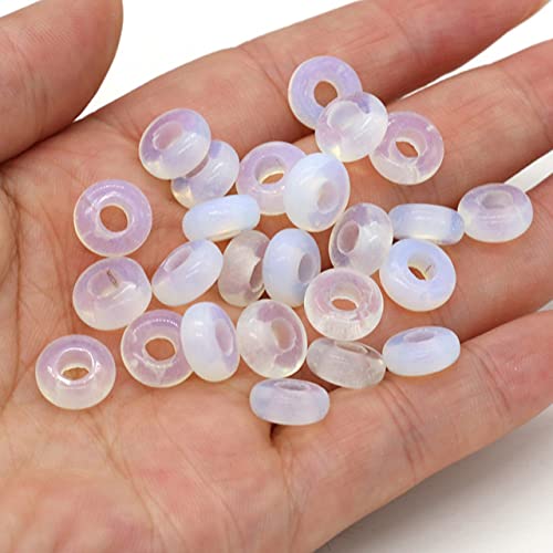 10 Stück Natursteinperlen, Abakusform, großes Loch, lose Perlen für Schmuckherstellung, DIY, Halskette, Armband, Zubehör, Loch 4 mm, 5 x 10 mm, Opal, 5 x 10 mm 10 Stück Natursteinperlen, Abakusform, großes Loch, lose Perlen für Schmuckherstellung, DIY, Halskette, Armband, Zubehör, Loch 4 mm, 5 x 10 mm, Opal, 5 x 10 mm von FNTSMA