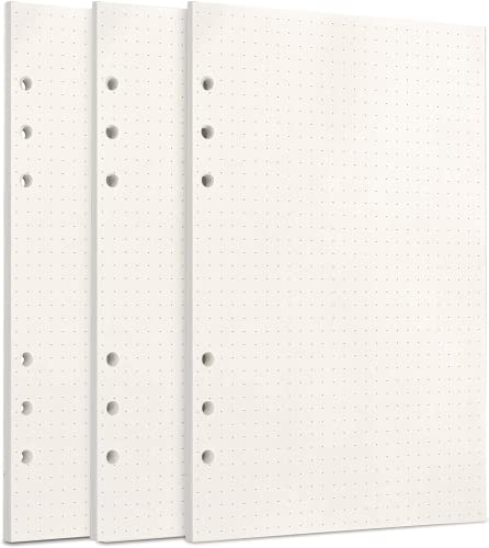 FOCCTS 135 Blätter Gepunktetes Papier Dot Grid Paper A5 6 Löcher Nachfüllpapier für Filofax A5, Notizen, DIY, Bullet Journal, Skizze, Malerei, 21 x 14.2 cm von FOCCTS