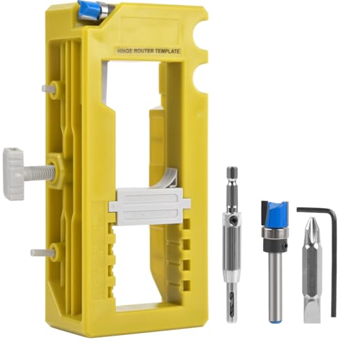 Türscharnier-Einsteckvorrichtung, FOCCTS stabile Türscharniere, Oberfräse, Vorlage, Türscharnier, Einsteckset, Türschloss, Installationsset, passend für 7,6 cm - 12,7 cm Länge, Radius 1/4 Zoll oder 5 Türscharnier-Einsteckvorrichtung, FOCCTS stabile Türscharniere, Oberfräse, Vorlage, Türscharnier, Einsteckset, Türschloss, Installationsset, passend für 7,6 cm - 12,7 cm Länge, Radius 1/4 Zoll oder 5 von FOCCTS