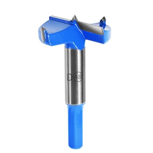 FOCMKEAS Forstnerbohrer mit Sechskantschaft, Doppelnut, Wolframkarbid, Holzlochsäge für Kunststoff, Hartholz, Holzbearbeitung, Scharnierlochbohrer, Bohraufsätze, Fräser, 48 mm, Blau, 1 Stück FOCMKEAS Forstnerbohrer mit Sechskantschaft, Doppelnut, Wolframkarbid, Holzlochsäge für Kunststoff, Hartholz, Holzbearbeitung, Scharnierlochbohrer, Bohraufsätze, Fräser, 48 mm, Blau, 1 Stück von FOCMKEAS
