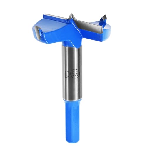 FOCMKEAS Forstnerbohrer mit Sechskantschaft, Doppelnut, Wolframkarbid, Holzlochsäge für Kunststoff, Hartholz, Holzbearbeitung, Scharnierlochbohrer, Bohraufsätze, Fräser, 55 mm, Blau, 5,5 cm FOCMKEAS Forstnerbohrer mit Sechskantschaft, Doppelnut, Wolframkarbid, Holzlochsäge für Kunststoff, Hartholz, Holzbearbeitung, Scharnierlochbohrer, Bohraufsätze, Fräser, 55 mm, Blau, 5,5 cm von FOCMKEAS