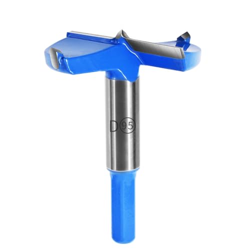 FOCMKEAS Forstnerbohrer mit Sechskantschaft, Doppelnut, Wolframkarbid, Holzlochsäge für Kunststoff, Hartholz, Holzbearbeitung, Scharnierlochbohrer, Bohraufsätze, Fräser, 95 mm, Blau, 95 mm FOCMKEAS Forstnerbohrer mit Sechskantschaft, Doppelnut, Wolframkarbid, Holzlochsäge für Kunststoff, Hartholz, Holzbearbeitung, Scharnierlochbohrer, Bohraufsätze, Fräser, 95 mm, Blau, 95 mm von FOCMKEAS