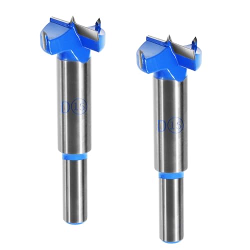 FOCMKEAS Forstnerbohrer mit rundem Schaft, Doppelschneide, Wolframkarbid, Holzlochsäge für Kunststoff, Hartholz, Holzbearbeitung, Scharnierlochbohrer, Bohraufsätze, Fräser, 15 mm, Blau, 2 Stück FOCMKEAS Forstnerbohrer mit rundem Schaft, Doppelschneide, Wolframkarbid, Holzlochsäge für Kunststoff, Hartholz, Holzbearbeitung, Scharnierlochbohrer, Bohraufsätze, Fräser, 15 mm, Blau, 2 Stück von FOCMKEAS