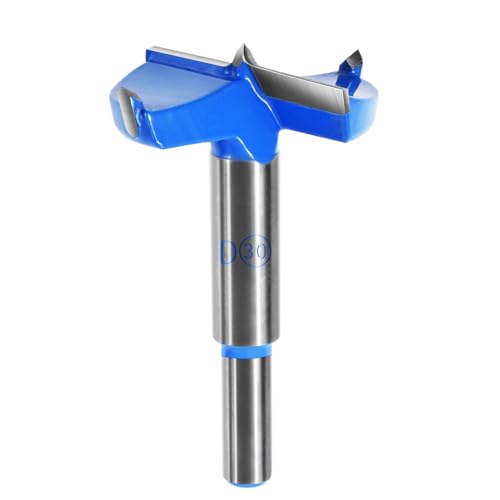 FOCMKEAS Forstnerbohrer mit rundem Schaft, Doppelschneide, Wolframkarbid, Holzlochsäge für Kunststoff, Hartholz, Holzbearbeitung, Scharnierlochbohrer, Bohraufsätze, Fräser, 30 mm, Blau, 1 Stück FOCMKEAS Forstnerbohrer mit rundem Schaft, Doppelschneide, Wolframkarbid, Holzlochsäge für Kunststoff, Hartholz, Holzbearbeitung, Scharnierlochbohrer, Bohraufsätze, Fräser, 30 mm, Blau, 1 Stück von FOCMKEAS