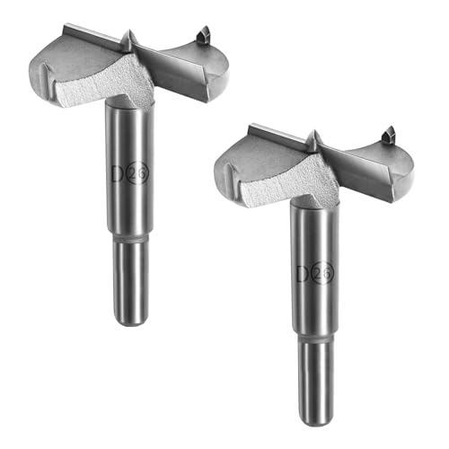 FOCMKEAS Forstnerbohrer mit rundem Schaft, Doppelschneide, Wolframkarbid, Holzlochsäge für Kunststoff, Hartholz, Holzbearbeitung, Scharnierlochbohrer, Bohraufsätze, Schneider, 26 mm, Silber, 2 Stück FOCMKEAS Forstnerbohrer mit rundem Schaft, Doppelschneide, Wolframkarbid, Holzlochsäge für Kunststoff, Hartholz, Holzbearbeitung, Scharnierlochbohrer, Bohraufsätze, Schneider, 26 mm, Silber, 2 Stück von FOCMKEAS