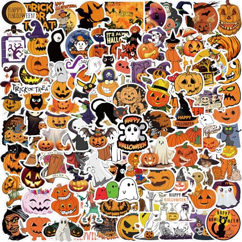 100 Stück Halloween Aufkleber, Vinyl Wasserdicht Urlaub Party Tag Abziehbilder Pack für Laptop, Wasserflasche, Basteln, Scrapbooking, Cartoon Kürbis Themen Aufkleber für Kinder, Teenager Erwachsene 100 Stück Halloween Aufkleber, Vinyl Wasserdicht Urlaub Party Tag Abziehbilder Pack für Laptop, Wasserflasche, Basteln, Scrapbooking, Cartoon Kürbis Themen Aufkleber für Kinder, Teenager Erwachsene von FOCRI
