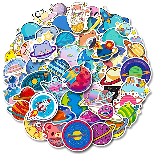 50Pcs Planet Aufkleber, niedliche kosmische Planet Aufkleber Packs für Laptops, Skateboards, Telefone, wasserdichtes Vinyl Raum Universum Galaxie Thema Aufkleber 50Pcs Planet Aufkleber, niedliche kosmische Planet Aufkleber Packs für Laptops, Skateboards, Telefone, wasserdichtes Vinyl Raum Universum Galaxie Thema Aufkleber von FOCRI