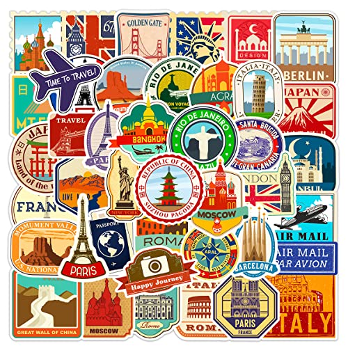 FOCRI 50Pcs Travel Map City Stickers, Wasserdichte Vinyl-Aufkleber, Vintage-Stadtarchitektur, für Laptops, Journale & mehr, Ddibiao-50, Outdoor-Gebrauch, für alle Altersgruppen geeignet FOCRI 50Pcs Travel Map City Stickers, Wasserdichte Vinyl-Aufkleber, Vintage-Stadtarchitektur, für Laptops, Journale & mehr, Ddibiao-50, Outdoor-Gebrauch, für alle Altersgruppen geeignet von FOCRI