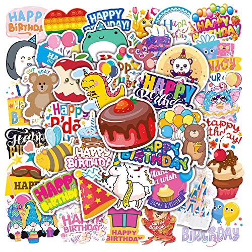 50Pcs Happy Birthday Aufkleber, Kuchen Kerze Geburtstag Party Aufkleber Packs für Gitarre Laptop Wasserflasche 50Pcs Happy Birthday Aufkleber, Kuchen Kerze Geburtstag Party Aufkleber Packs für Gitarre Laptop Wasserflasche von FOCRI