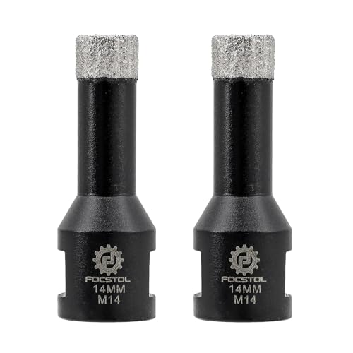 FOCSTOL Diamant Fliesenbohrer 2 Stück 14mm Vakuumgelötete Diamant Lochsäge für Porzellan Keramik Fliese Marmor Granit Stein Quarz M14 Gewinde FOCSTOL Diamant Fliesenbohrer 2 Stück 14mm Vakuumgelötete Diamant Lochsäge für Porzellan Keramik Fliese Marmor Granit Stein Quarz M14 Gewinde von FOCSTOL