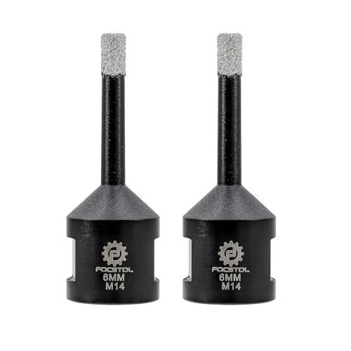 FOCSTOL Diamant Fliesenbohrer 2 Stück 6mm Vakuumgelötete Diamant Lochsäge für Porzellan Keramik Fliese Marmor Granit Stein Quarz M14 Gewinde FOCSTOL Diamant Fliesenbohrer 2 Stück 6mm Vakuumgelötete Diamant Lochsäge für Porzellan Keramik Fliese Marmor Granit Stein Quarz M14 Gewinde von FOCSTOL