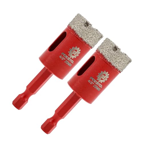 FOCSTOL Diamant Fliesenbohrer 20mm - 2 Stück Diamant Bohrkrone mit Schnellwechsel-Sechskantschaft für Keramik Porzellan Fliesen Marmor Granit Quarz FOCSTOL Diamant Fliesenbohrer 20mm - 2 Stück Diamant Bohrkrone mit Schnellwechsel-Sechskantschaft für Keramik Porzellan Fliesen Marmor Granit Quarz von FOCSTOL