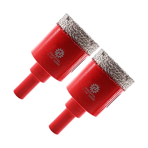 FOCSTOL Diamant Fliesenbohrer 32mm - 2 Stück Vakuumgelötete Diamant Lochsäge mit Dreikantschaft für Porzellanfliesen Keramik Granit Marmor FOCSTOL Diamant Fliesenbohrer 32mm - 2 Stück Vakuumgelötete Diamant Lochsäge mit Dreikantschaft für Porzellanfliesen Keramik Granit Marmor von FOCSTOL
