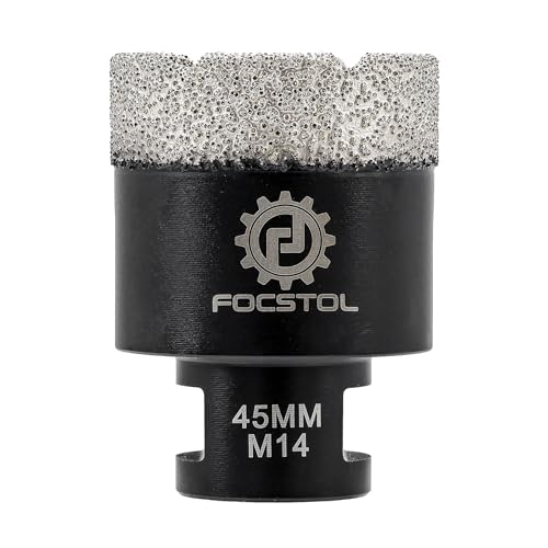 FOCSTOL Diamant Fliesenbohrer 45mm Vakuumgelötete Diamant Lochsäge für Porzellan Keramik Fliese Marmor Granit Stein Quarz M14 Gewinde FOCSTOL Diamant Fliesenbohrer 45mm Vakuumgelötete Diamant Lochsäge für Porzellan Keramik Fliese Marmor Granit Stein Quarz M14 Gewinde von FOCSTOL