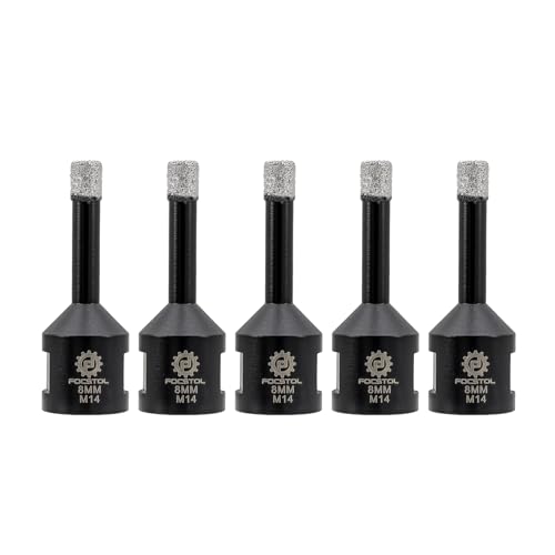 FOCSTOL Diamant Fliesenbohrer 5 Stück 8mm Vakuumgelötete Diamant Lochsäge für Porzellan Keramik Fliese Marmor Granit Stein Quarz M14 Gewinde FOCSTOL Diamant Fliesenbohrer 5 Stück 8mm Vakuumgelötete Diamant Lochsäge für Porzellan Keramik Fliese Marmor Granit Stein Quarz M14 Gewinde von FOCSTOL