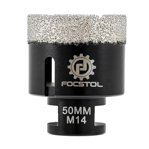 FOCSTOL Diamant Fliesenbohrer 50mm Vakuumgelötete Diamant Lochsäge für Porzellan Keramik Fliese Marmor Granit Stein Quarz M14 Gewinde FOCSTOL Diamant Fliesenbohrer 50mm Vakuumgelötete Diamant Lochsäge für Porzellan Keramik Fliese Marmor Granit Stein Quarz M14 Gewinde von FOCSTOL
