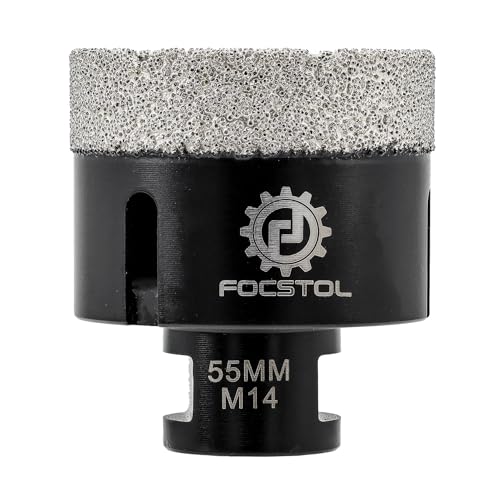 FOCSTOL Diamant Fliesenbohrer 55mm Vakuumgelötete Diamant Lochsäge für Porzellan Keramik Fliese Marmor Granit Stein Quarz M14 Gewinde FOCSTOL Diamant Fliesenbohrer 55mm Vakuumgelötete Diamant Lochsäge für Porzellan Keramik Fliese Marmor Granit Stein Quarz M14 Gewinde von FOCSTOL