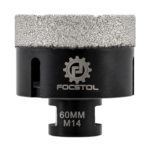 FOCSTOL Diamant Fliesenbohrer 60mm Vakuumgelötete Diamant Lochsäge für Porzellan Keramik Fliese Marmor Granit Stein Quarz M14 Gewinde FOCSTOL Diamant Fliesenbohrer 60mm Vakuumgelötete Diamant Lochsäge für Porzellan Keramik Fliese Marmor Granit Stein Quarz M14 Gewinde von FOCSTOL