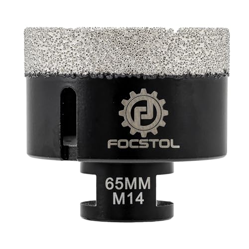 FOCSTOL Diamant Fliesenbohrer 65mm Vakuumgelötete Diamant Lochsäge für Porzellan Keramik Fliese Marmor Granit Stein Quarz M14 Gewinde von FOCSTOL