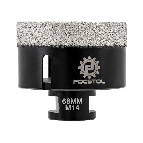FOCSTOL Diamant Fliesenbohrer 68mm Vakuumgelötete Diamant Lochsäge für Porzellan Keramik Fliese Marmor Granit Stein Quarz M14 Gewinde FOCSTOL Diamant Fliesenbohrer 68mm Vakuumgelötete Diamant Lochsäge für Porzellan Keramik Fliese Marmor Granit Stein Quarz M14 Gewinde von FOCSTOL