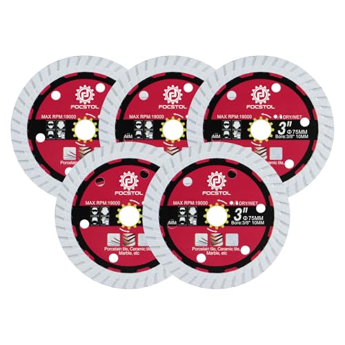 FOCSTOL Diamant Trennscheibe - 5 Stück 75mm x 10mm Fliesentrennscheibe für Keramikfliesen Marmor von FOCSTOL