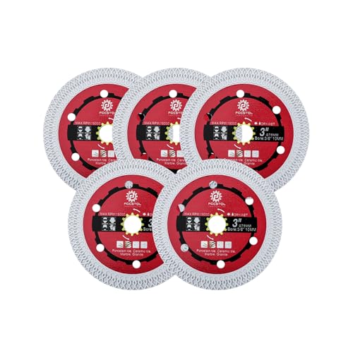 FOCSTOL Diamant Trennscheibe - 5 Stück 75mm x 10mm Fliesentrennscheibe für Porzellan Keramikfliesen Marmor Kunststein von FOCSTOL