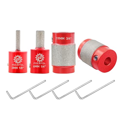 FOCSTOL Diamantschleifer Keramik-Glas-Schleifwerkzeug - 4 Stück 3/6/19/25mm Diamantschleifer Glas zum Schleifen von Glas Fliesen Stein Jade FOCSTOL Diamantschleifer Keramik-Glas-Schleifwerkzeug - 4 Stück 3/6/19/25mm Diamantschleifer Glas zum Schleifen von Glas Fliesen Stein Jade von FOCSTOL