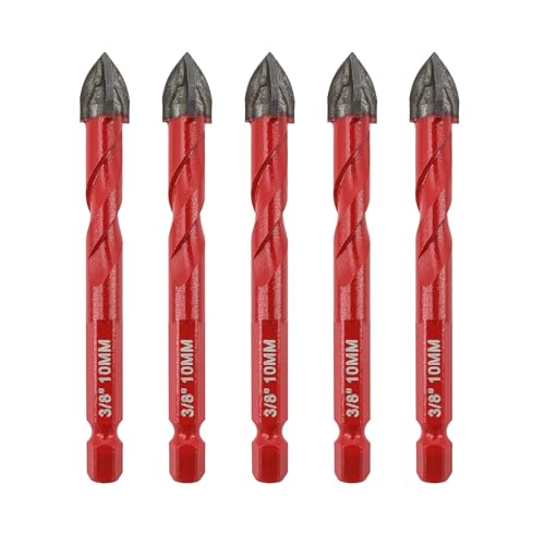 FOCSTOL Fliesenbohrer Set 10mm - 5 Stück Hartmetallbohrer mit Schnellwechsel-Sechskantschaft für Holz Kunststoff Mauerwerk Keramikfliesen Beton Marmor FOCSTOL Fliesenbohrer Set 10mm - 5 Stück Hartmetallbohrer mit Schnellwechsel-Sechskantschaft für Holz Kunststoff Mauerwerk Keramikfliesen Beton Marmor von FOCSTOL
