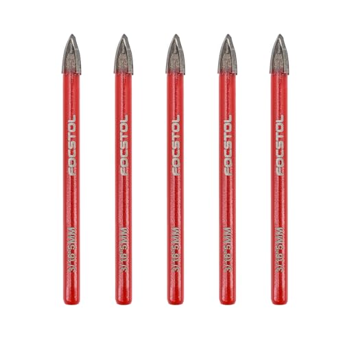 FOCSTOL Fliesenbohrer Set 5mm - 5 Stück Hartmetallbohrer mit Rundschaft für Holz Kunststoff Mauerwerk Keramikfliesen Beton Marmor FOCSTOL Fliesenbohrer Set 5mm - 5 Stück Hartmetallbohrer mit Rundschaft für Holz Kunststoff Mauerwerk Keramikfliesen Beton Marmor von FOCSTOL