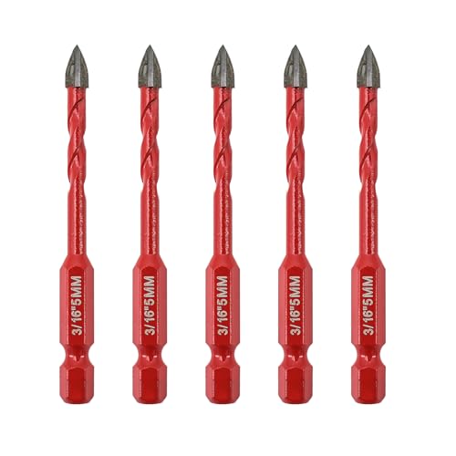 FOCSTOL Fliesenbohrer Set 5mm - 5 Stück Hartmetallbohrer mit Schnellwechsel-Sechskantschaft für Holz Kunststoff Mauerwerk Keramikfliesen Beton Marmor FOCSTOL Fliesenbohrer Set 5mm - 5 Stück Hartmetallbohrer mit Schnellwechsel-Sechskantschaft für Holz Kunststoff Mauerwerk Keramikfliesen Beton Marmor von FOCSTOL