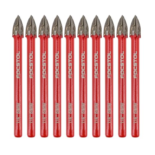 FOCSTOL Fliesenbohrer Set 6mm - 10 Stück Hartmetallbohrer mit Rundschaft für Holz Kunststoff Mauerwerk Keramikfliesen Beton Marmor FOCSTOL Fliesenbohrer Set 6mm - 10 Stück Hartmetallbohrer mit Rundschaft für Holz Kunststoff Mauerwerk Keramikfliesen Beton Marmor von FOCSTOL