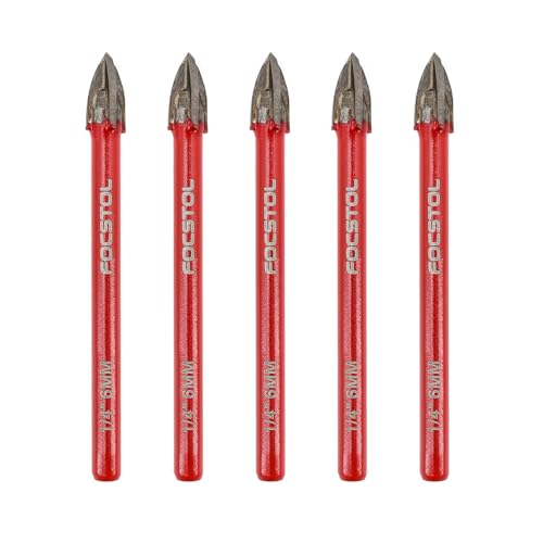 FOCSTOL Fliesenbohrer Set 6mm - 5 Stück Hartmetallbohrer mit Rundschaft für Holz Kunststoff Mauerwerk Keramikfliesen Beton Marmor FOCSTOL Fliesenbohrer Set 6mm - 5 Stück Hartmetallbohrer mit Rundschaft für Holz Kunststoff Mauerwerk Keramikfliesen Beton Marmor von FOCSTOL